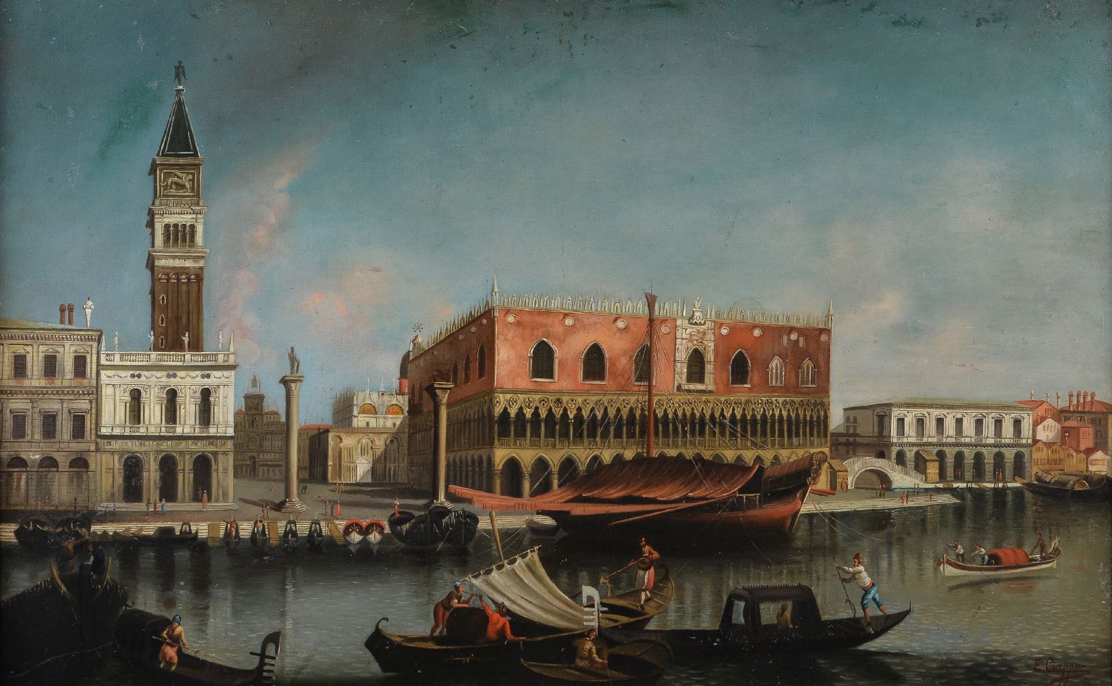 Continental School (19th century)The Grand Canal with the Doge's palace