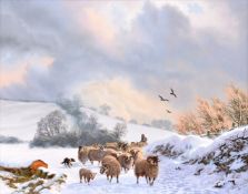 λ Daniel van der Putten (Dutch b.1949), Snow Drifting in Hopcrafts Fields