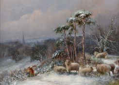 William Thomas Such (British 1820-1893)Gathering wood in the snow