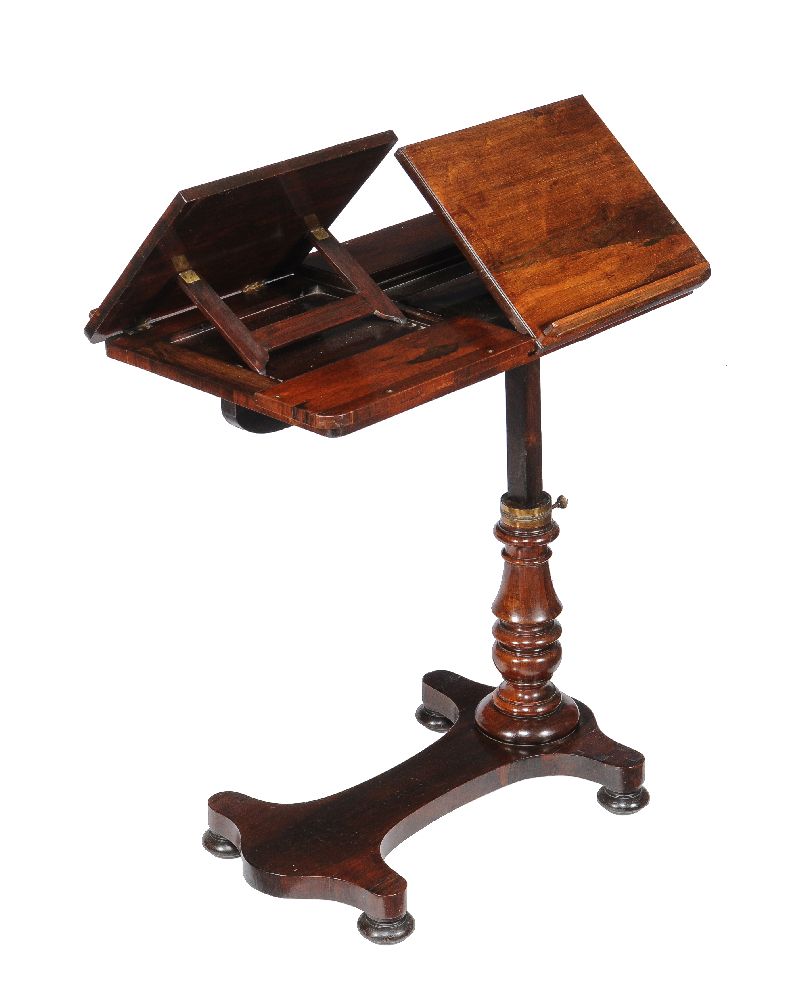 ϒ A William IV rosewood reading table or duet stand