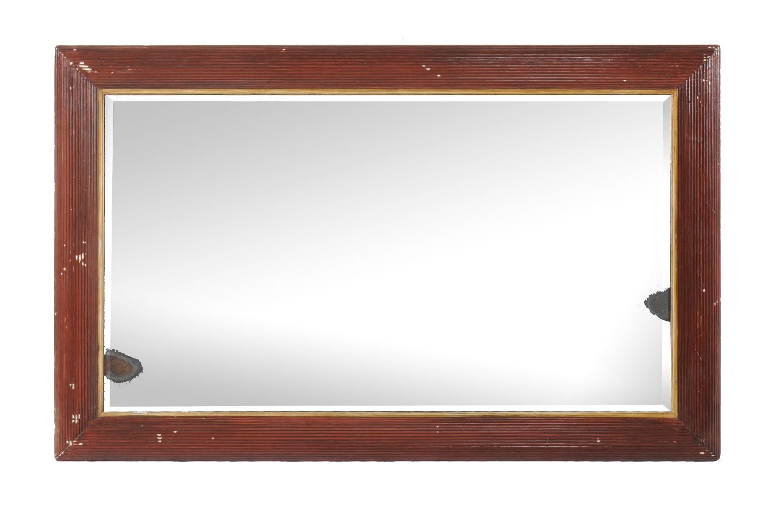 A stained wood and parcel gilt slipped rectangular wall mirror