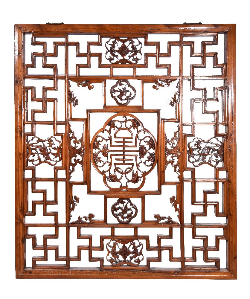A Chinese wood lattice window