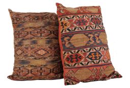 Two flat woven Kilim cushions