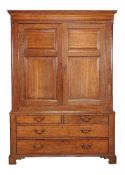 A George III oak press cupboard