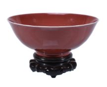 A Chinese copper-red glazed bowl