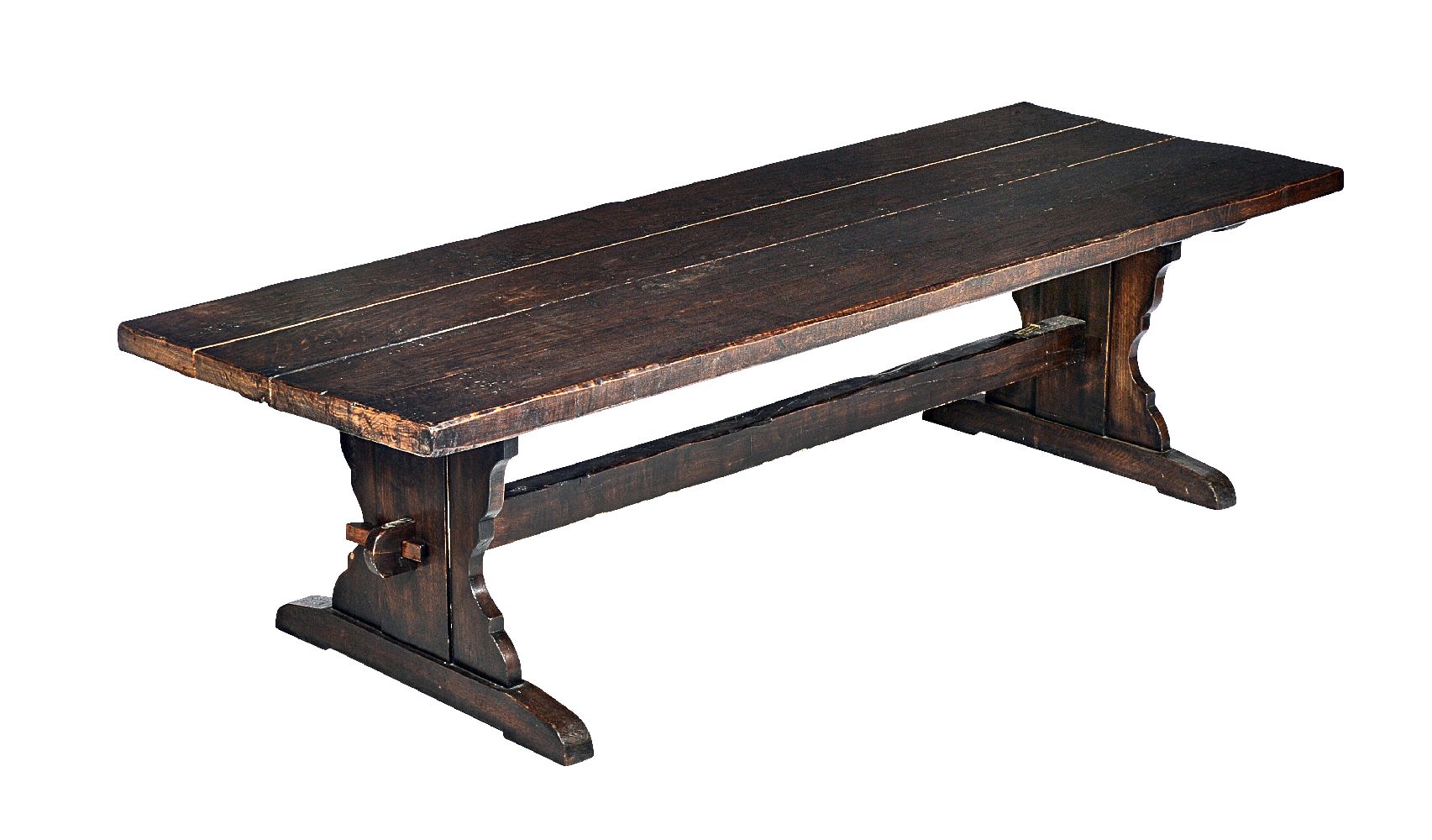 An oak refectory table in late 17th century style