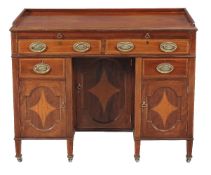 An Edwardian mahogany and line inlaid dressing table