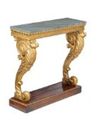 ϒ A George IV giltwood and rosewood console table