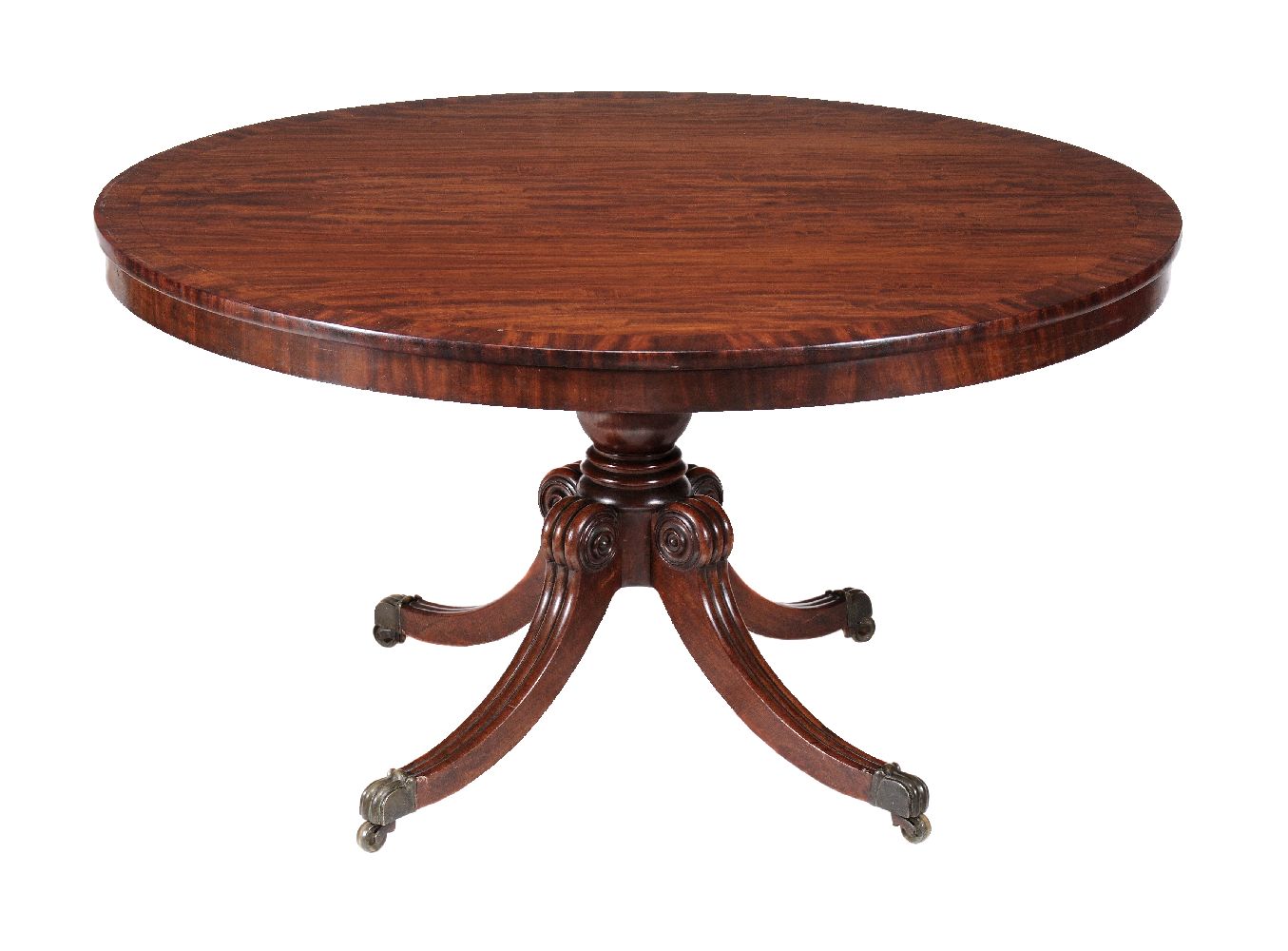 A late Regency mahogany circular centre table