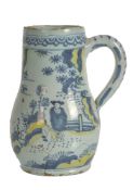 A Dutch Delft or Frankfurt fayence jug