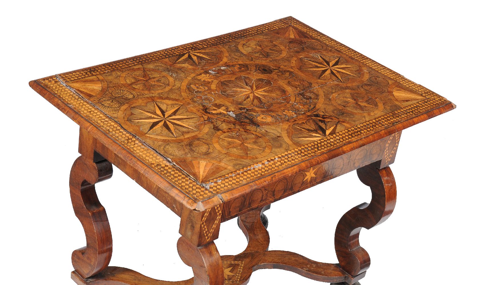 A William & Mary walnut and marquetry centre table - Image 2 of 2