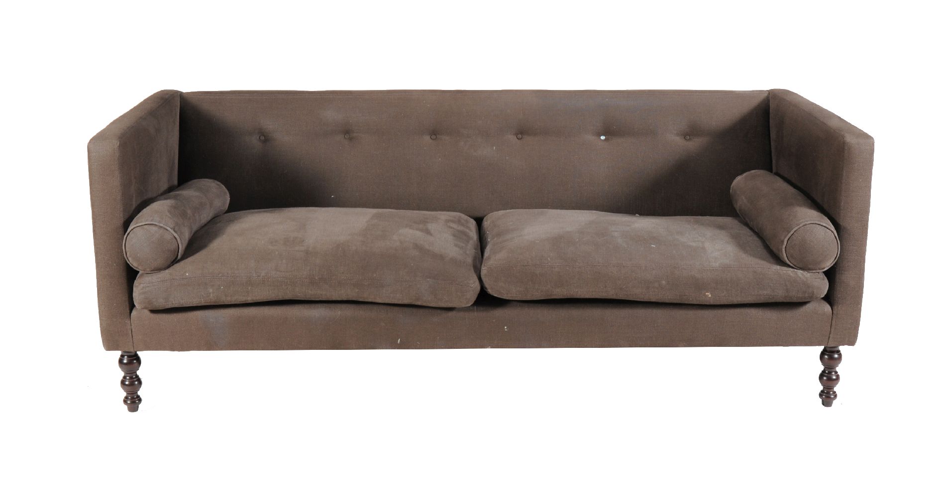 An upholstered sofa