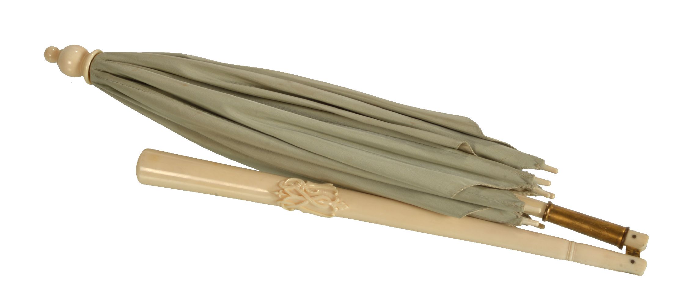 ϒ A French ivory, silk and gilt metal parasol by Dupuy of Paris - Image 7 of 7
