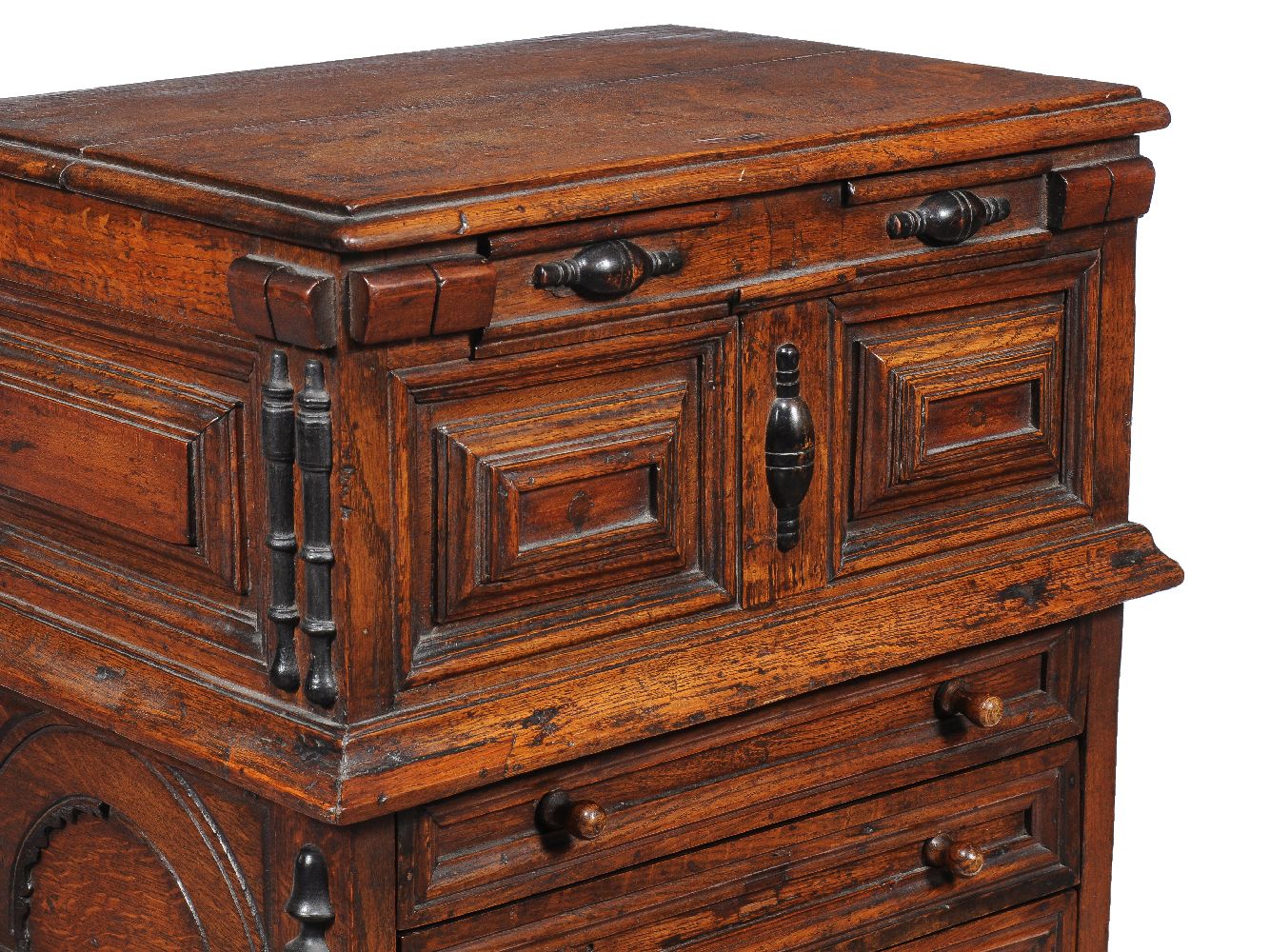 A Charles II oak commode - Image 2 of 2