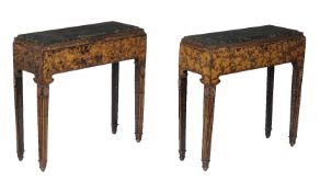 A pair of Chinese export side tables in George III style