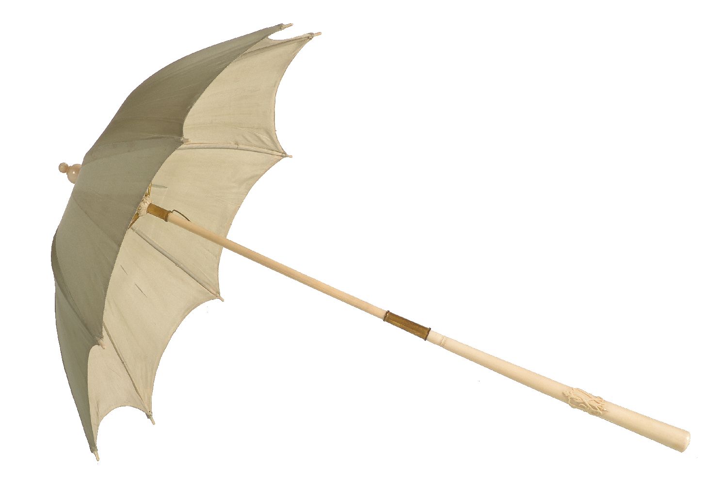 ϒ A French ivory, silk and gilt metal parasol by Dupuy of Paris - Image 5 of 7