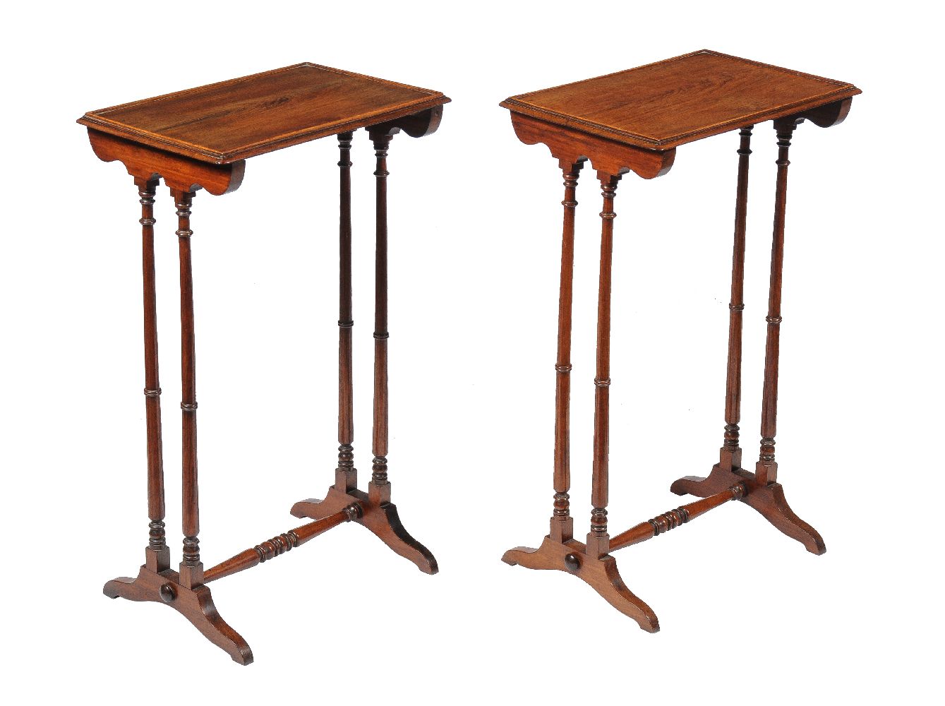 ϒ A companion pair of rosewood occasional tables
