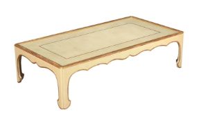 A lacquer and parcel gilt low centre table