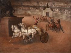 Italian School (19th century)Chariot racing Oil on canvas 76.5 x 102cm (30 x 40 in.)