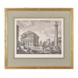 Set of four 18th century engravings of Italian Roman ruins Engraved by JS Muller