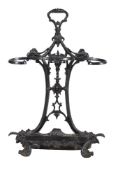 A Victorian painted cast iron stick stand in the manner of Coalbrookdale