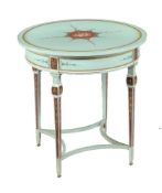 A painted circular centre table in George III style