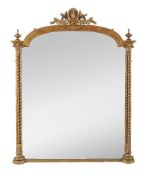 A Victorian giltwood and composition overmantel mirror