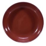 A Chinese copper-red glazed saucer dish