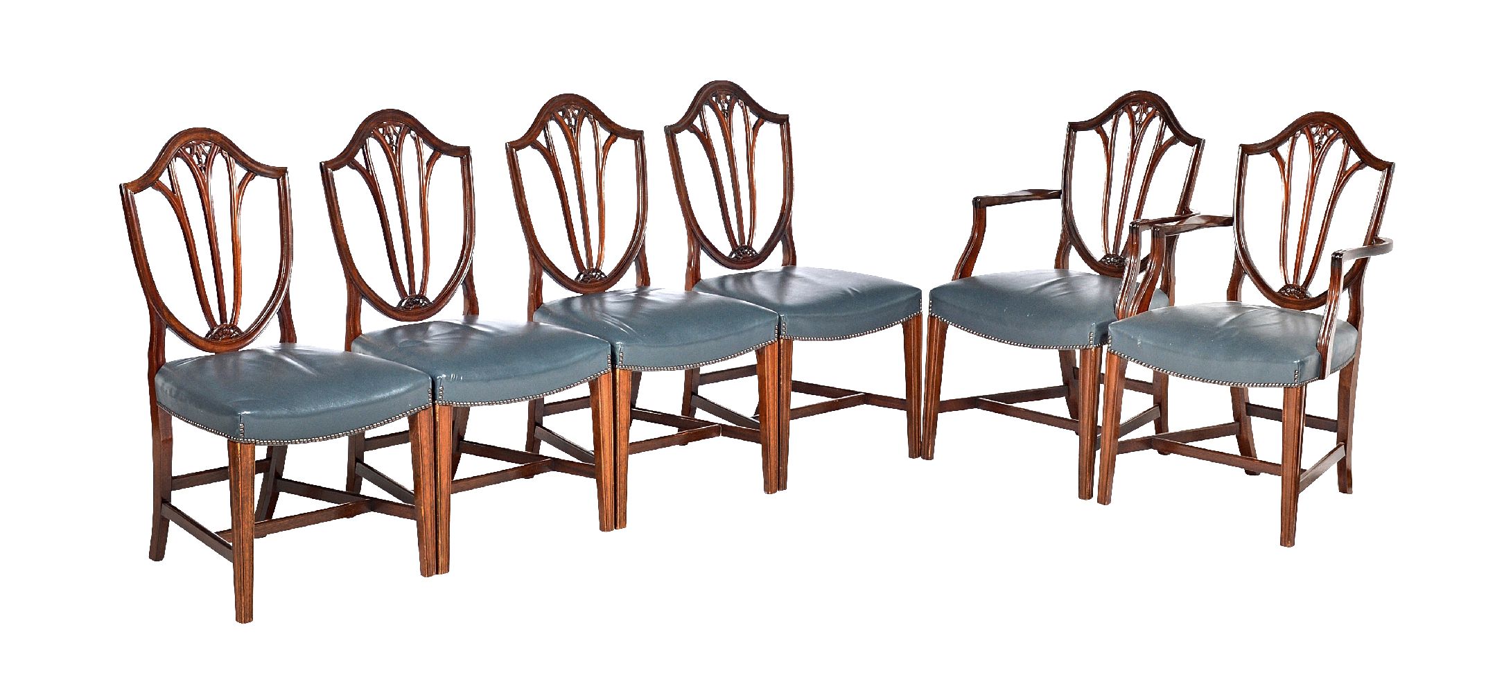 A set of twelve mahogany dining chairs in George III style - Image 2 of 3