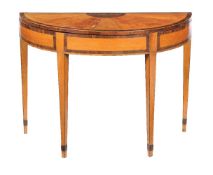 ϒ A George III satinwood and rosewood banded card table