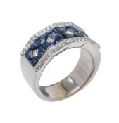 A sapphire and diamond ring