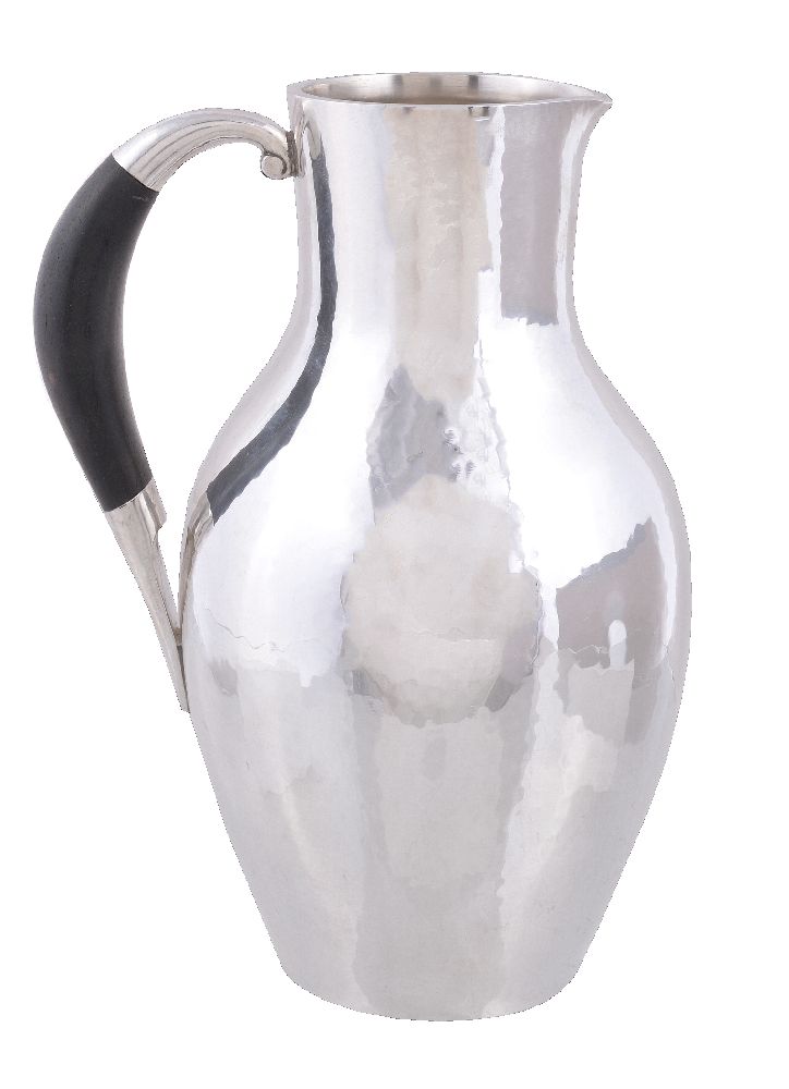 Georg Jensen, a Danish silver water jug or pitcher