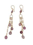 A pair of pink tourmaline earrings