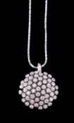 A diamond cluster pendant