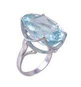 An aquamarine dress ring