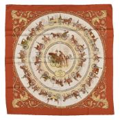 Hermès, La Promenade De Longchamps, a silk scarf