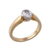 An 18 carat gold diamond single stone ring