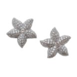 A pair of diamond starfish earrings