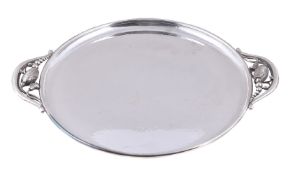 Georg Jensen, a Danish silver Blossom pattern circular tray