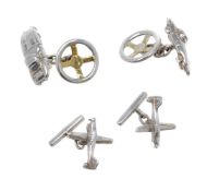 A pair of silver Jaguar E-Type cufflinks by Links of London