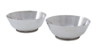 Georg Jensen, a pair of Danish silver bowls