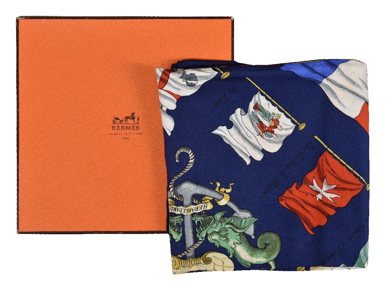 Hermès, Pavois, a blue silk scarf - Image 2 of 2