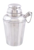 An American silver coloured small cocktail shaker by Reed & Barton