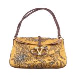 Valentino Garavani, a gold silk clutch or shoulder bag