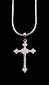 A diamond cross pendant