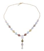 A multi gem set necklace