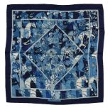 Hermès, Ali-Baba, a blue silk scarf