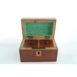 A 19th Century Mahogany Miniature Tea Caddy Satinwood Banding