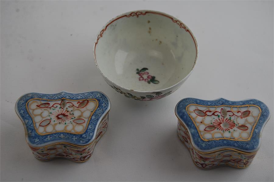 18th C Hand Painted Tea Bowel plus Two Others