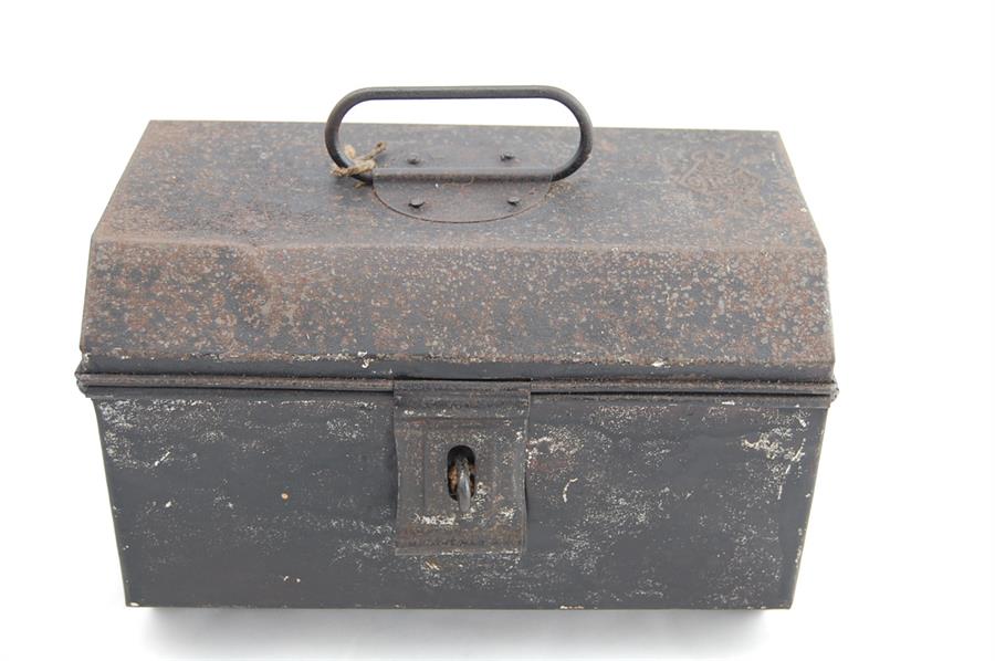 20th Century Tin Tea Caddy With Impressed Registration Mark